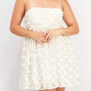 Forever 21 Cream Polka Dot Mini Dress